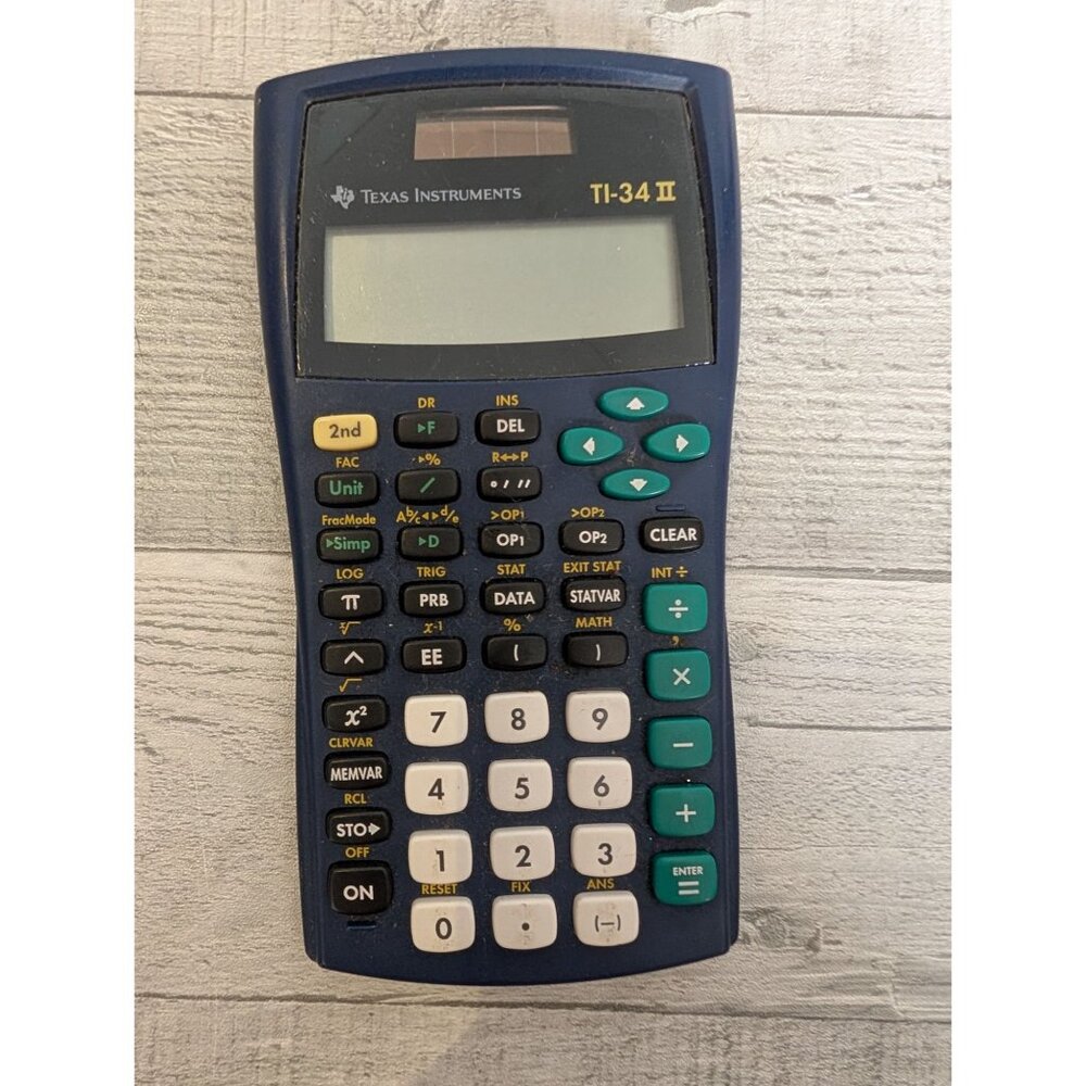 Texas Instruments TI-34 II Scientific Calculator With Dual Power Solar & Battery